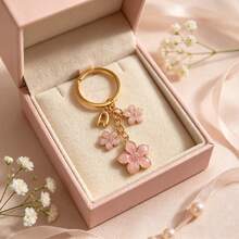 1pc Sakura Shaped Keychain, Lightweight And Graceful Sakura Design, Suitable For Bag Pendant, Car Key Chain, Couples, Birthday, Holiday Gifts - A - View 2