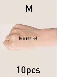 1-20pcs Custom Halloween Text Temporary Tattoo Sticker, Gothic Party Body Decor, Personalized Name Tattoo, Customized Spooky Quote Decal, Customizable Trick Or Treat Gift, Halloween Party Favor, Personalized Tattoos, Fake Tattoos, Family, Friends - Multicolor - View 15