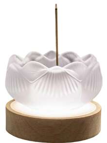 1 pieza Bandeja de fragancia de cristal con loto creativo para insertar fragancia, quemador de incienso de agarwood para ceremonia del té, adorno Zen para decoración del hogar, yoga y SPA, soporte para varillas de incienso, quemador de incienso único - Loto - Ver 5