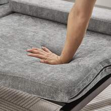 Solid Wood Folding Sofa Bed – Multifunctional Single Pull-Out Bed - LIGHT GREY - 淺灰色 - 查看 9