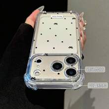 極簡粉色波點蝴蝶結十字設計防震手機殼，夏季日常必備，適用於 Apple 17 17 Pro 17 Pro Max - 彩色 - 查看 3