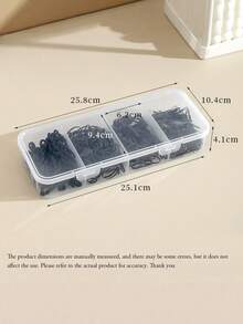 1pc 4-Compartment Transparent Storage Box, Suitable For Jewelry, Hair Accessories And Hair Clips, Practical Dust-Proof Desktop Organizer - Multicolor - View 3