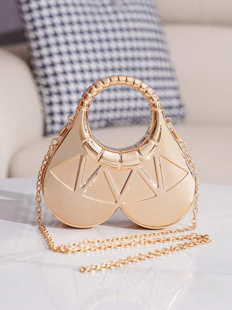 European & American Hot-Selling Rhinestone Acrylic Mini Handbag, Sparkling Small Tote Bag, Shoulder Bag, Coin Purse, Clutch Bag For Party, Gathering, Personalized Fashion Evening Bag - Gold - View 7