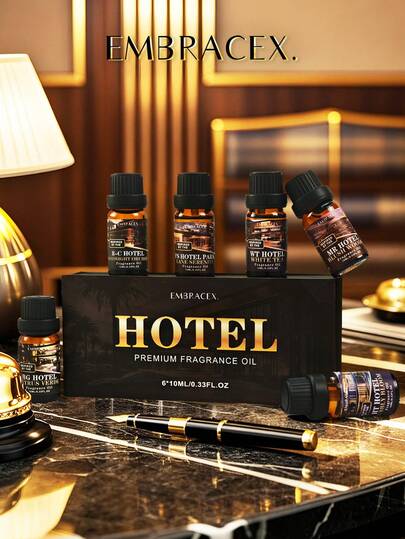EMBRACEX. 6pcs/1PC 10ml Minyak Esensial Pengharum Hotel Minyak Esensial Teh Putih Minyak Esensial Anggrek Tengah Malam Aroma Hotel Mewah Pengalaman Bintang Lima Tersedia Berbagai Aroma Hadiah Liburan Diffuser Mesin Aromaterapi Pembuatan Lilin