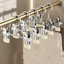 20/10/1pc Multi-Function Adjustable Clips, Back To School, Non-Slip Brushed Metal Pants Clips, Portable Shoe Drying Clips, Suitable For Clothing Stores And Home Use, No-Mark Clips - Multicolor - View 2