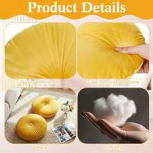 1pc Round Seat Cushion Pumpkin Throw Pillows Solid - Yellow - View 3