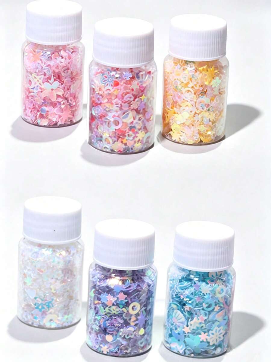 6pcs/set Star & Heart Detail DIY Jewelry Accessory - Multicolor - View 1