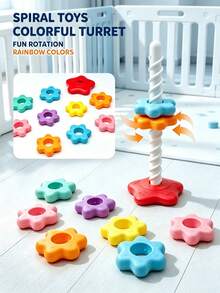 Children's Letter Number Star Stacking Rings, Educational Plastic Toy, Bur-Free Character Recognition Stacking Rings Desktop Toy, Distinct Colors With Cognitive Imprints; Suitable For Children, Indoor Desktop Leisure Play, Character And Color Recognition, Fine Motor Skills And Cognitive Ability Training. Suitable For Halloween, Christmas, Thanksgiving And Back To School Gifts. - Multicolor - View 4