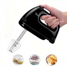 LÈRFM Compact Stainless Steel Electric Hand Mixer: Small Whisk For Baking, Mixing Cakes And Cream, Perfect For Home Kitchen Use - Black - View 2