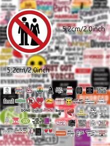 50Pcs Happy Divorced Decorative Stickers DIY Scrapbook Luggage Waterproof Decals - Multicolor - View 2