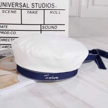 1 Women's Hat, Vintage Sailor Hat, Unisex Navy Cap, Cute Hat With Ribbon, Bow Beret, Letter Embroidery, Perfect For Parties And Halloween Cosplay. - Sailor Hat - View 15