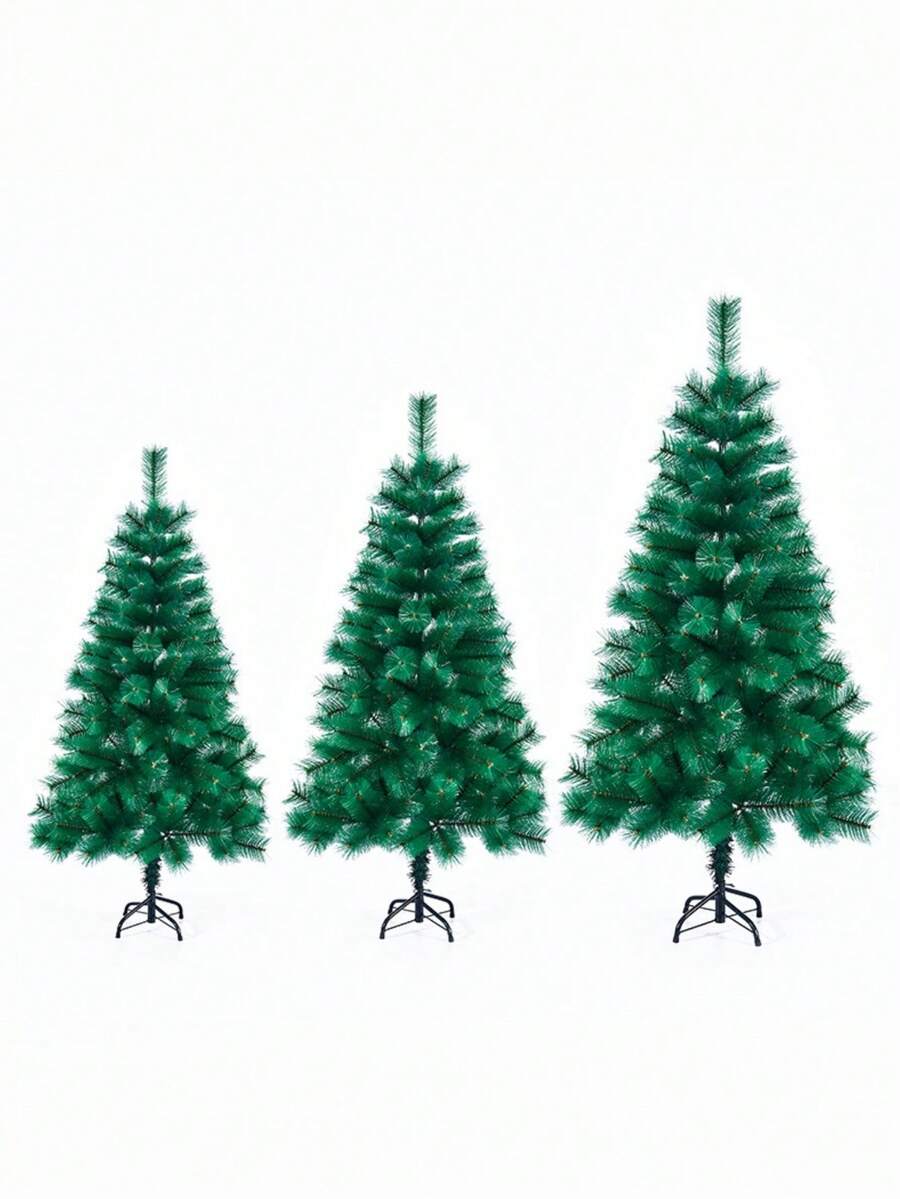 1pc Artificial Christmas Tree, Faux Pine Fir Tree Holiday Decoration, With Sturdy Base Easy Assembly, Suitable For Indoor And Outdoor Decor, Flocked Green, Great For Tabletop Display, Christmas New Year Party Gift