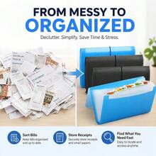 6 Pack Expanding File Organizer 13 Pockets Accordion File Folder, Receipt Organizer And Receipt Holder Organizer For Document Organizat - Red, Black, Blue - View 7