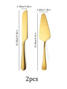 2pcs Stainless Steel Cake Server, Bread Knife, Dessert Knife, Dessert Spreader, Pizza Cutter, Cake Knife Baking Utensil Set, Suitable For Pizza, Cake, Pie, Bread, Ideal For Restaurant, Wedding, Birthday Party, Anniversary, Party, Kitchen Baking Tools - Multicolor - View 15