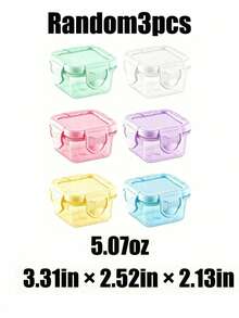 6pcs Macaron Color Double-Lock Transparent Mini Storage Boxes, 60ml/150ml PP Sealed Dust-Proof Fresh-Keeping Containers, Cute Portable Square Small Jars, Suitable For Travel Snacks Nuts Seasoning Storage - Multicolor - View 28