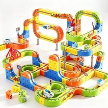 DIY Assembly Anti-Gravity Track Car, Flexible Track Set For Kids, Electric Train With Traffic Signs, Children's Train Set Toy, High-Speed Train Track, Educational Electric DIY Toy For Kids, Magic Track Toy Car, Birthday Gift For Boys And Girls - DIY Building Block Track Car - Deluxe Version [160PCS] - View 1