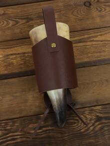 1pc Medieval Viking PU Leather Waist Belt, Can Hang Sword Scabbard, Horn Cup Holder, Suitable For LARP, Renaissance Fair, Costume Party, Halloween And Cosplay - A - View 7