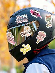 100pcs Sobriety Recovery Motivational Stickers, Inspirational Sober Life Affirmation Stickers, Decorative Stickers For Phone Case, Motorcycle Helmet, Skateboard, Party Gift - Multicolor - View 9
