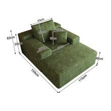 Sofa Bed Set - Green - View 9