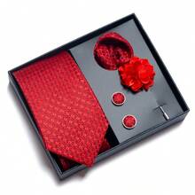 AlanKing Polka Dot Design Men's Tie Set, Luxury Gift Box, Perfect For Business Meetings And Formal Weddings - Multicolor - View 17
