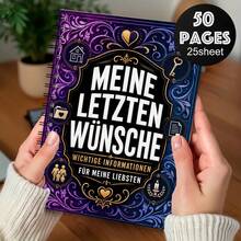 My Last Wishes Notebook 1pc, Important Information Organizer NoteBook For Family & Loved Ones, Emergency & Life Journal, A5 Legacy Notebook, 50 Pages 25 Sheets - A5 - View 5