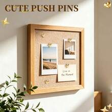 15/20/30pcs Heart-Shaped Push Pins, Used For Bulletin Board Decoration, Cute Cork Board Thumbtacks, Exquisite Gold Decorative Push Pins, Suitable For Cork Board, Office, Home Decor - A - View 3
