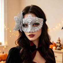 Halloween Side Butterfly Lace Half Face Mask, Festival Lace Mask Costume Prop, Cosplay Makeup Ball Party Photo Shoot Mask - Multicolor - View 7