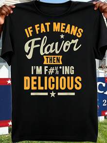 Si "si" significa "sabor", entonces soy delicioso. Diseñada con estilo urbano, camiseta casual para parejas, disponible en tallas grandes y extra grandes, TALLA GRANDE - Negro - Ver 1