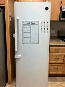 Magnetic Transparent Acrylic Weekly Planner Memo Board Erasable Magnetic Fridge Magnet (Includes 6 Random Color Whiteboard Markers) - A - View 3