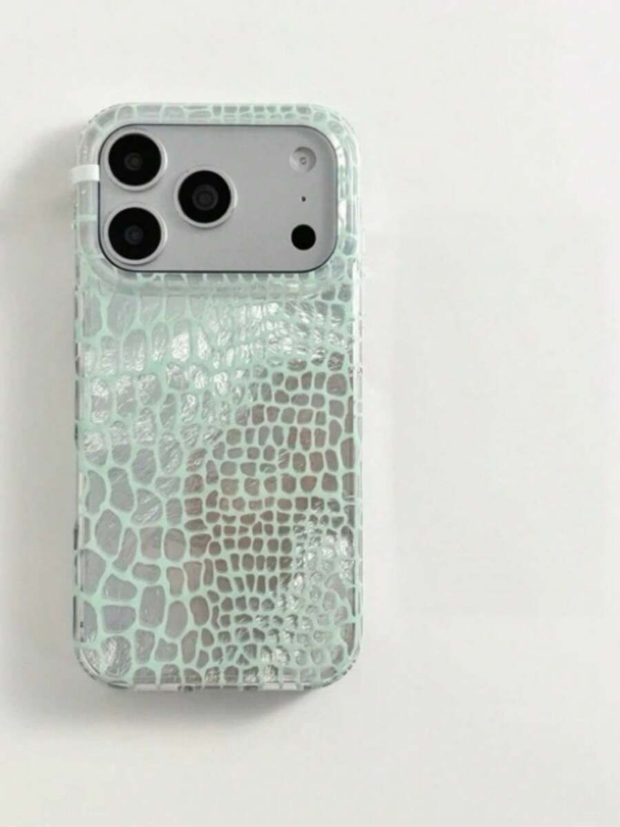 Kompatibel dengan Casing Ponsel Apple 17 Pro Max Baru 17 Niche Premium Feel 17 Pro Pola Buaya Hijau 16 Perlindungan Penuh Anti Jatuh 15 Pelindung Silikon 14 Wanita Mewah Bergaya yang Dipersonalisasi 18 Baru 18 Pro Max - Hijau - View 1