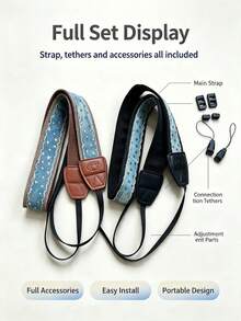 p+7 New Universal Camera Shoulder Strap For ZVE10II ZV1M2 R50 R10 XE5 XT5 XT30iii Z30 ZFC LUMIX S9 S5m2 Olympus DSLR Mirrorless Camera Strap Crossbody Shoulder Artistic Versatile Wear-Resistant Pressurerelieving - View 4