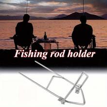 2pcs Simple Fishing Rod Holder Ground Stake, Sea Fishing Rod Holder, Hand Pole Ground Stake, Casting Rod Holder, Sea Fishing Ground Stake, Dual-Use Rod Holder, Adjustable Fishing Rod Rest Support - Silver - View 3