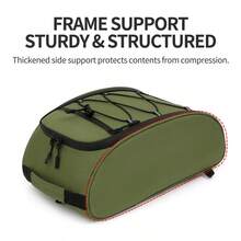 Waterproof Bike Rear Rack Bag, Multi-Functional Bicycle Trunk Pannier Bag With Rain Cover, Reflective Cycling Luggage Carrier, Convertible Backpack Shoulder Bag For Commuting, Travel, Outdoor Cycling - Multicolor - View 9