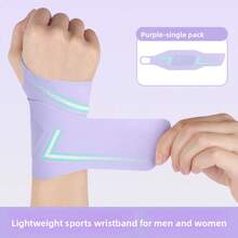 1pc Adjustable Thin Compression Wristband, Suitable For Sports And Fitness, Badminton Sweat-Absorbing Wristband, Joint Support Sleeve - Multicolor - View 12