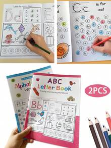 A-Z字母與0-9數字描紅練習，字母著色手寫練習，大寫小寫辨識，幼兒學習工具，提升字母記憶力與手眼協調，居家學習學校用品，教育用品 - 彩色 - 查看 13
