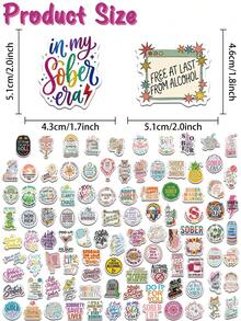 100pcs Sobriety Recovery Motivational Stickers, Inspirational Sober Life Affirmation Stickers, Decorative Stickers For Phone Case, Motorcycle Helmet, Skateboard, Party Gift - Multicolor - View 12