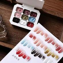 MIANEL GEL 2026 Summer New 9-Grid Opal Texture Pat Gel Fairy Color 3D Carved Light Therapy Gel Nail Polish 3D Texture - Multicolor - View 17
