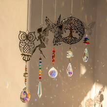 1pc/5pcs Hanging Sun Catcher, Sacred Metal Pendant, K9 Crystal Prism, Rainbow Maker, Suitable For Windows, Garden And Home Decor Gift - 5-piece Stainless Steel Set - View 1