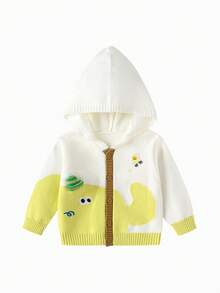 Balabala Kids Knit Cardigan Sweater Soft Long Sleeve Pullover Jacket Cute Fall Winter Baby Clothing - Yellow-green Hue - View 4