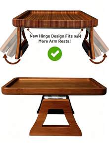 1 Buah Baki Sandaran Tangan Sofa Kayu Lipat, Meja Samping Sofa Jepit, Tempat Cangkir Snack Anti-Selip Portabel untuk Kopi, Buku, Ponsel & Remote, Baki Samping Multifungsi untuk Membaca dan Bersantai di Rumah - Nampan sofa - View 12