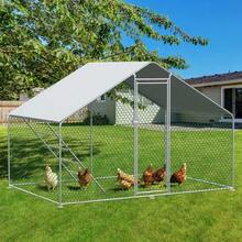 3x2x2m Outdoor With Security Lock And Waterproof PE Tarp, Metal Run For , Rabbits, And Other Small Animals - Silver - View 7