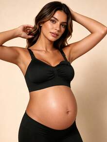 Hart & Haze 3pcs Nylon Maternity Bras Set, Seamless Front Opening Nursing Bras With Adjustable Support - Multicolor - View 4
