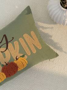 1件感恩節綠色南瓜刺繡枕套,感恩節 Hey Pumpkin 刺繡枕套,適合室內裝飾,感恩節裝飾,四季通用枕套,不含枕芯 - 綠色 - 查看 8