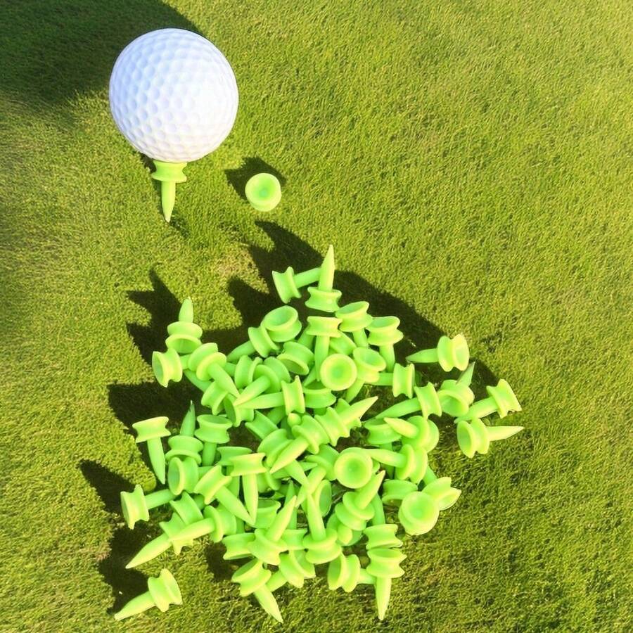 5/10/30/60/100/200/300pcs Golf Tees, Rubber And Plastic Material Golf Ball Stands, Suitable For Golf Sports - Green - View 1