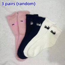 Pink Cat Mink Fur Socks, Cute Fluffy Sleep Socks For Postpartum - Multicolor - View 12