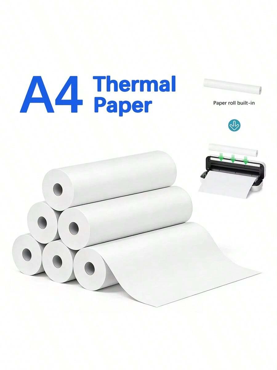 A4 Thermal Paper Roll, 8.5"X11" US Letter Size, Quick-Dry Printing Paper, Suitable For Portable Wireless A4 Thermal Printer - View 1