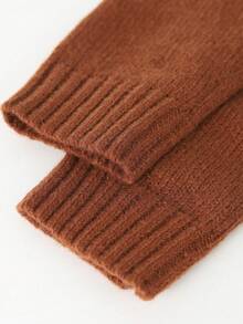 Boys Polo Collar Sweater Autumn Fashion New Brown Versatile Pullover Knitwear - Brown - View 3