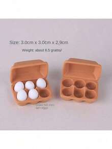 1 Set Mini Egg Carton With Eggs, Realistic Miniature Egg Tray, Miniature Scene Decor, Pretend Play Mini Food Kitchen Furniture, Miniature Model Enthusiast Egg Tray Set - Realistic Kitchen Scene, Table, Suitable For Bag Charm - Multicolor - View 5
