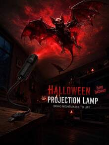 Halloween Horror Projection Light USB Powered,7 Scary Slides Ghost Bat Pumpkin Skeleton Spider Projector,Adjustable Gooseneck Lamp For Party Wall Ceiling Decor - USB Projector Light - View 4