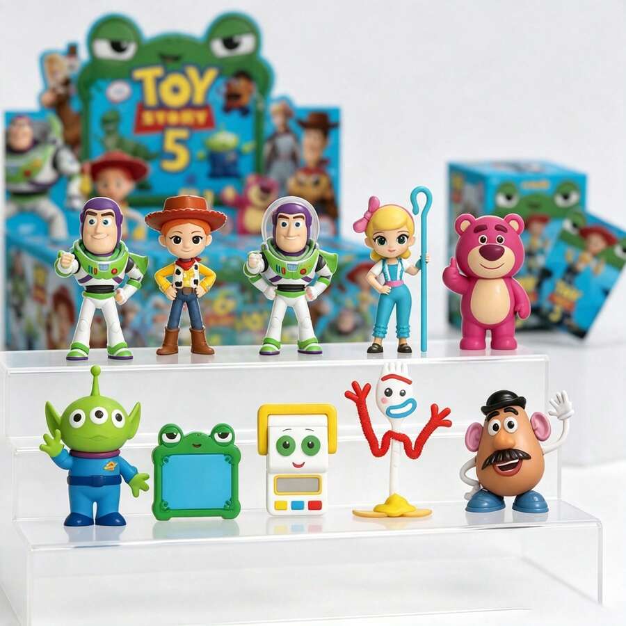 1pc Blind Box Figure, Collectible PVC Mystery Box Toy, 4-Inch Cartoon Character Figure Set, Woody Buzz Jessie Alien Forky Figures, Desktop Display Decor, Birthday Party Surprise Gift Box, Collectible Toy (Random Style) - Multicolor - View 1